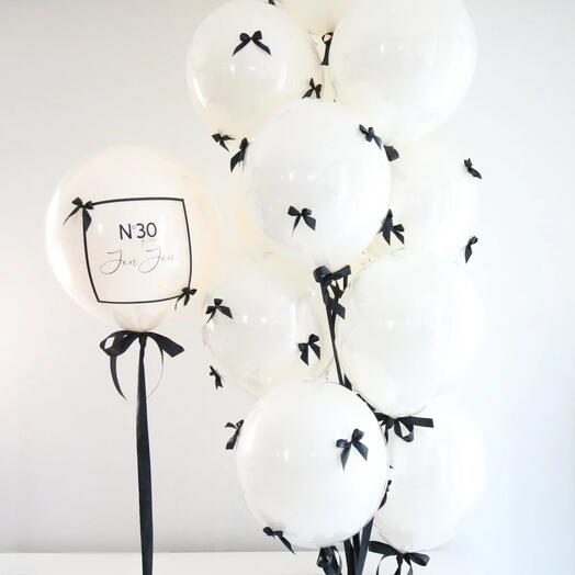 White and black bows set