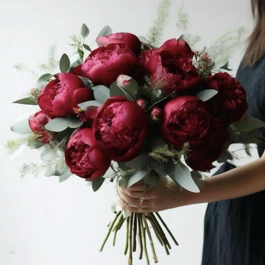 Peony Bouquet «Red Charm»