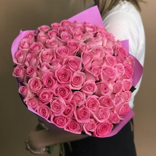 Bouquet Queen of 81 pink roses