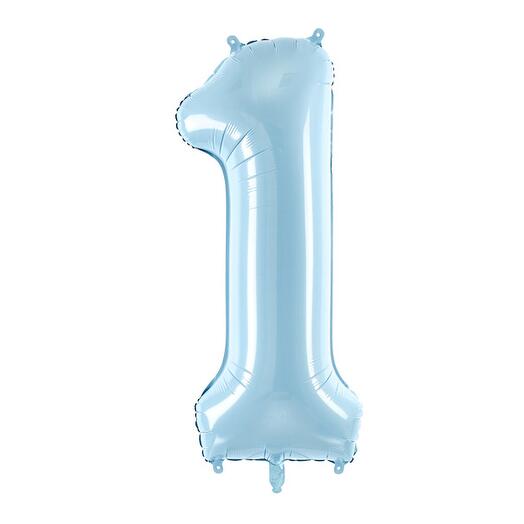 Light Blue foil balloon number 1