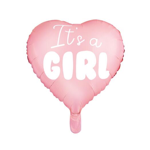 Pink heart It s a Girl foil balloon