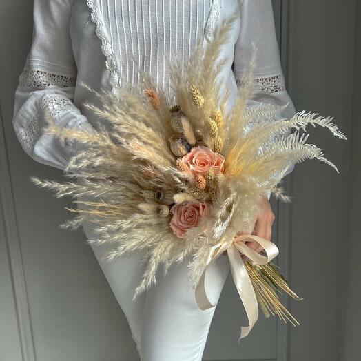 Trockenblumenstrauss "Pfirsichjoghurt"