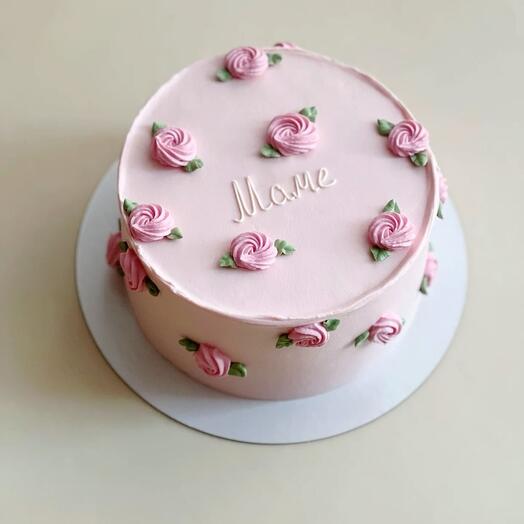 Бенто торт XL қызғылт гүлдермен