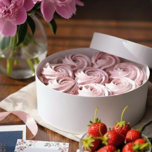 Zemeņu zefīrs dabīgs. Натуральный клубничный зефир