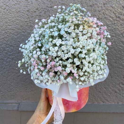 Flowerbox with colourful gipsophila
