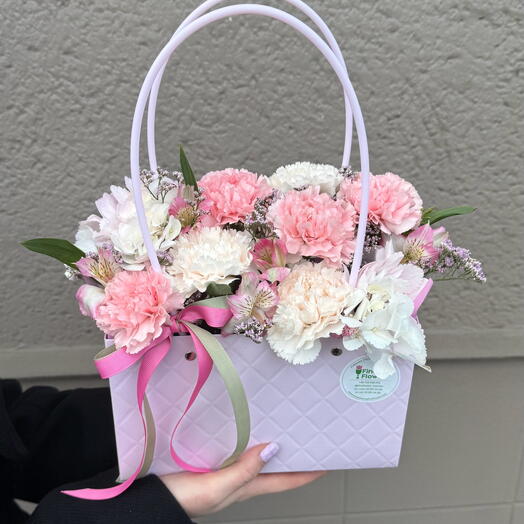 Pink bag with flowers