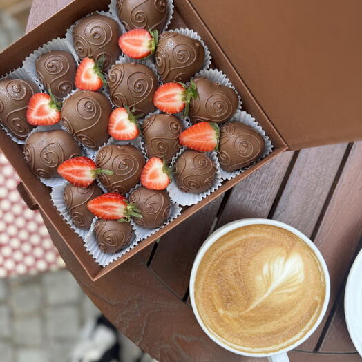 Strawberry in milk chocolate