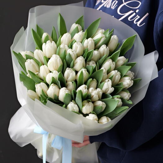 49 white tulips
