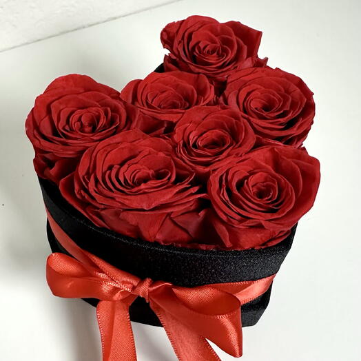 Long Lasting Red Roses Heart Small