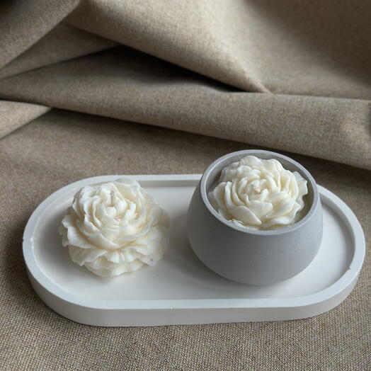 Peony aura - set of candles with a plaster base