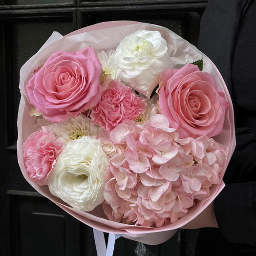 Hortenzia, Ranunculus, Diantus