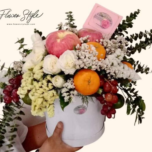 VIM fruits and flowers in a box