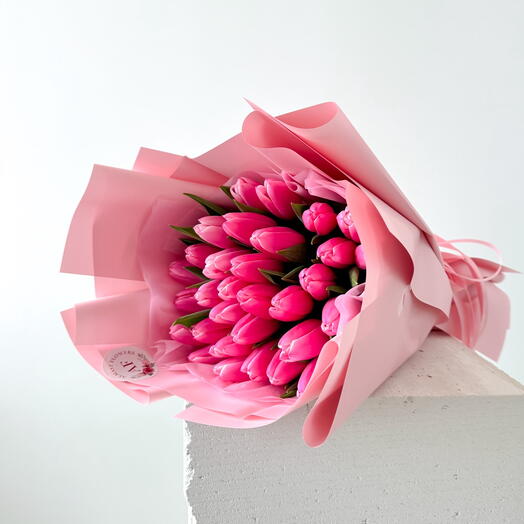 Pink tulips bouquet 31 pcs