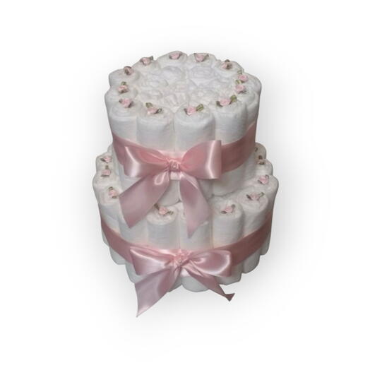 Diaper cake.  Two tiered