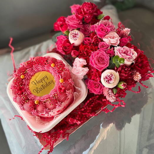 Birthday Gift Set – Flowers   Cake