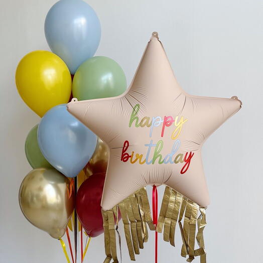 Balony 10szt z gwiazdką