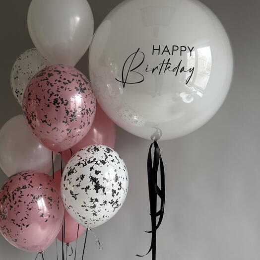 Happy Birthday гигант стеклянный шар 36 дюймов , и 10 микс Шаров с конфетти