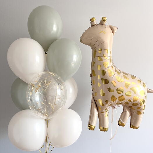 10szt balonow i żyrafa