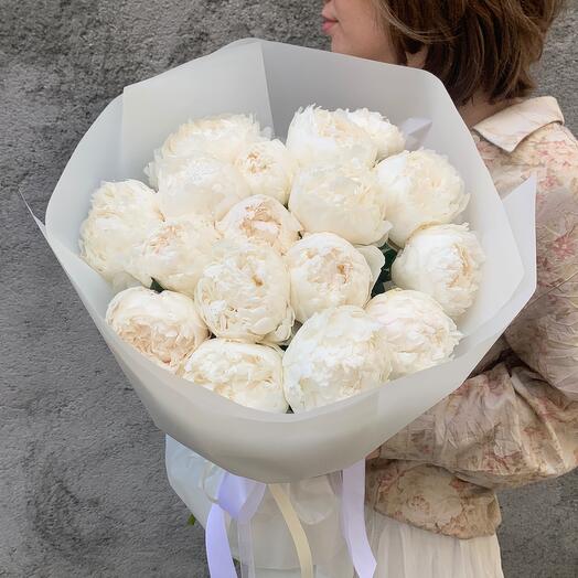 White peony bouquet