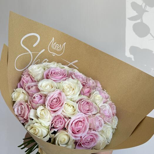 50 Roses Pink   White