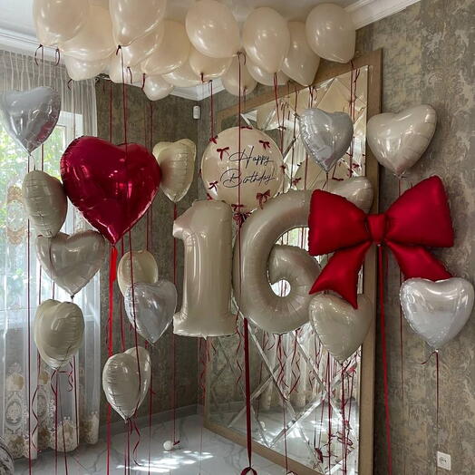 Beige Set with Red Accents