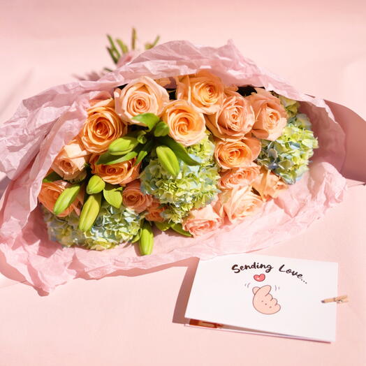 ROSES AND SEASONAL FLOWERS BOUQUET – ELEGANT FLOWER GIFT