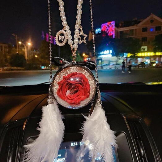 Preserved rose flower Car hanging