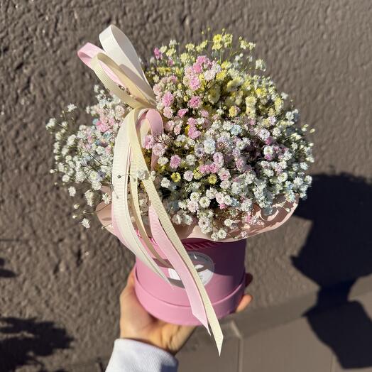 Box with Gypsophila
