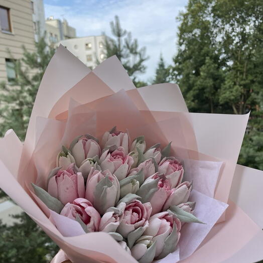 Bouquet de tulipes en zéphyr –  20 cm