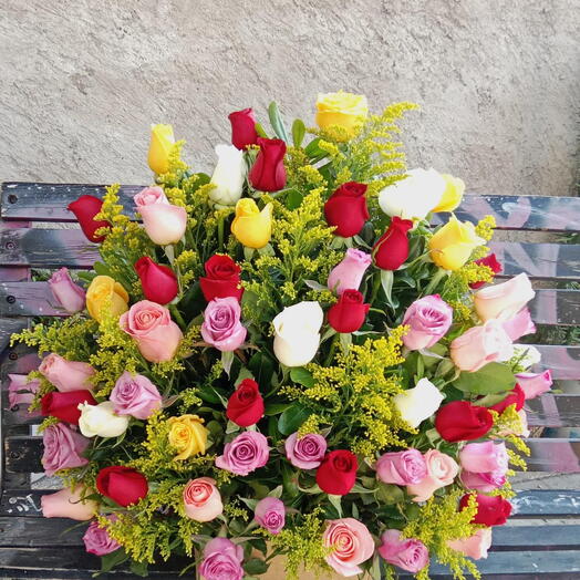 CAJA DE ROSAS SOLEADOS