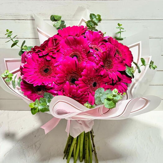 Bouquet gerberas fiusha