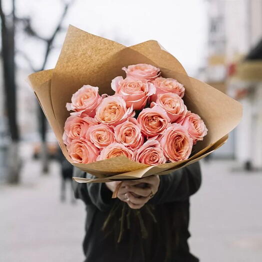 Bouquet of 15 peach roses! Win Her heart at first sight :)