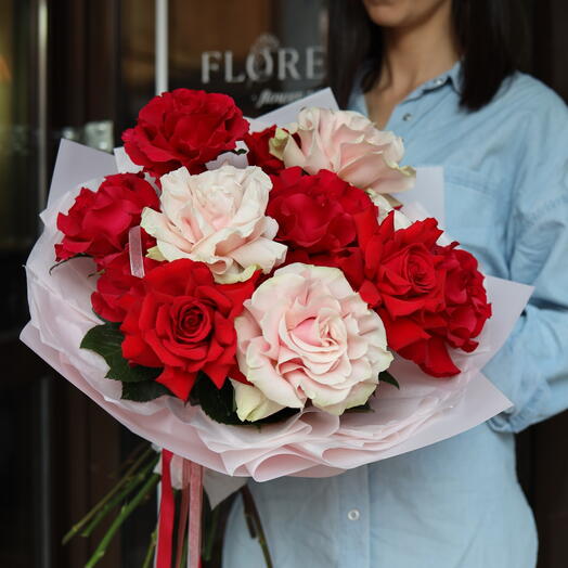 15 wow red/pink roses