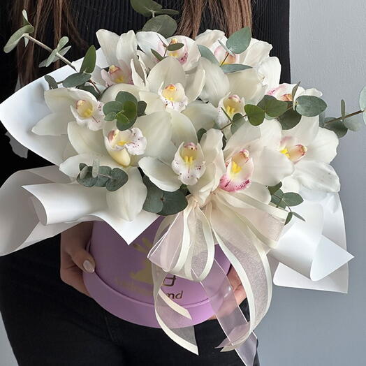 Box of White Orchids