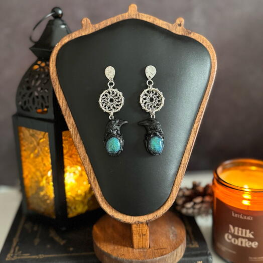 The Wise Raven Earrings
