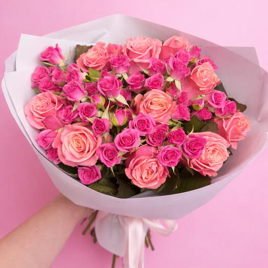 Rosen mit Spray Rosen - rosa