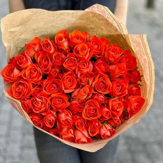 51 Orange Rose 50 cm