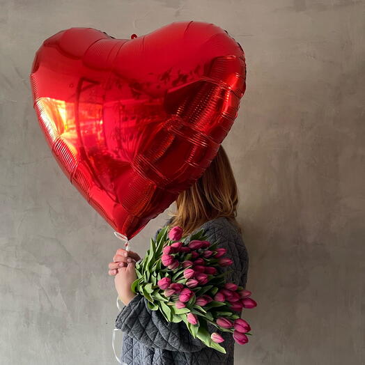 Globo metalizado rojo corazon XL 75 cm