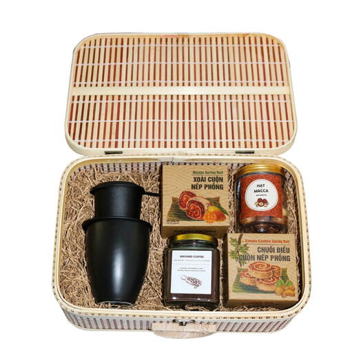 "Vietnam Flavor Treasure" Gift Set, Authentic Tastes Of Vietnam, Ceramic Mug, Filter With Coffee   Specialties Gifts
