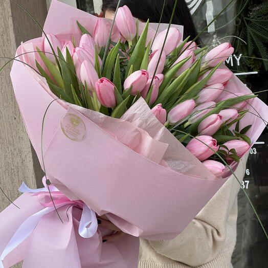 29 pink tulips