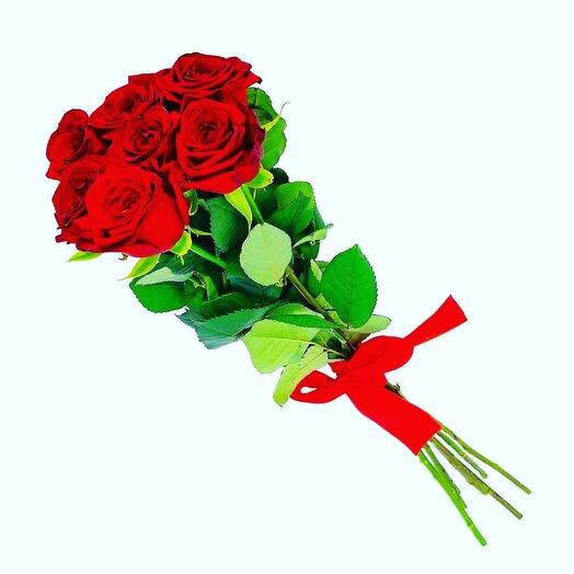 Scarlet Roses with Ribbon