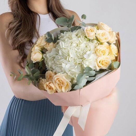 Євробукет в ніжних тонах