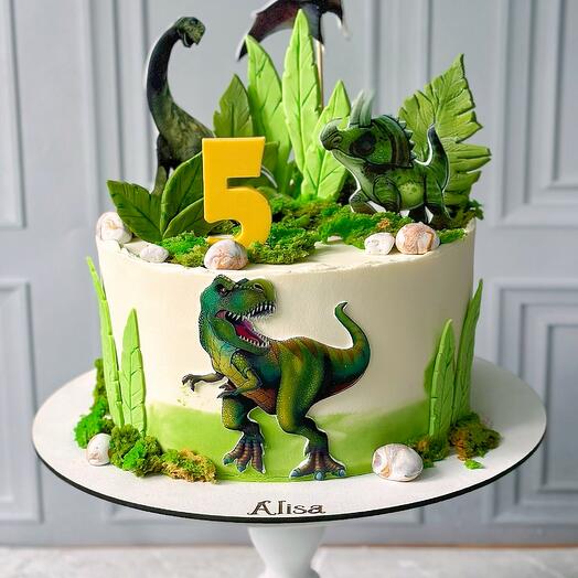 Dinosaur Snickers Cake