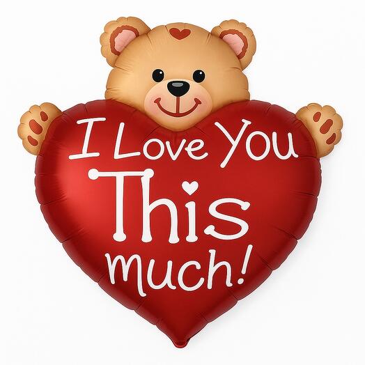 Foil balloon Teddy with Heart LOVE