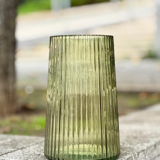 Vaso de vidro verde