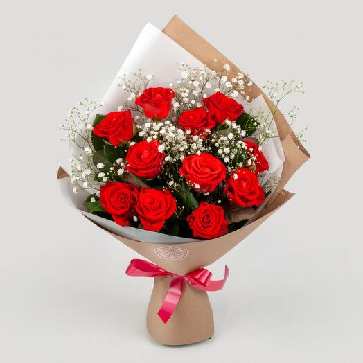 Bouquet of 11 red roses