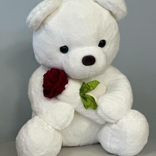 Plush Teddy Bear 45 sm with a Rose