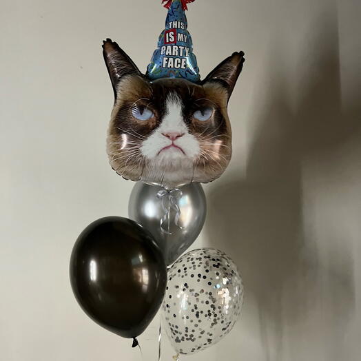 Bukiet balonow z kotem