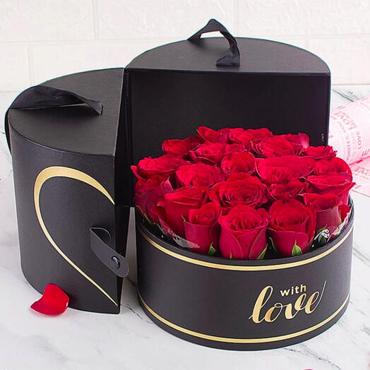 Mystery Of Love Arrangement With 20 Red Roses