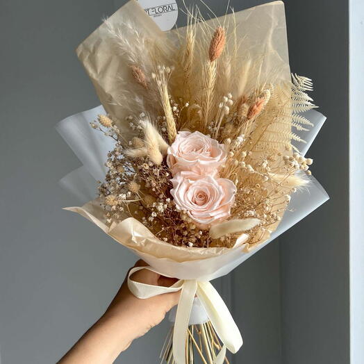 Trockenblumenstrauss „Ivory"